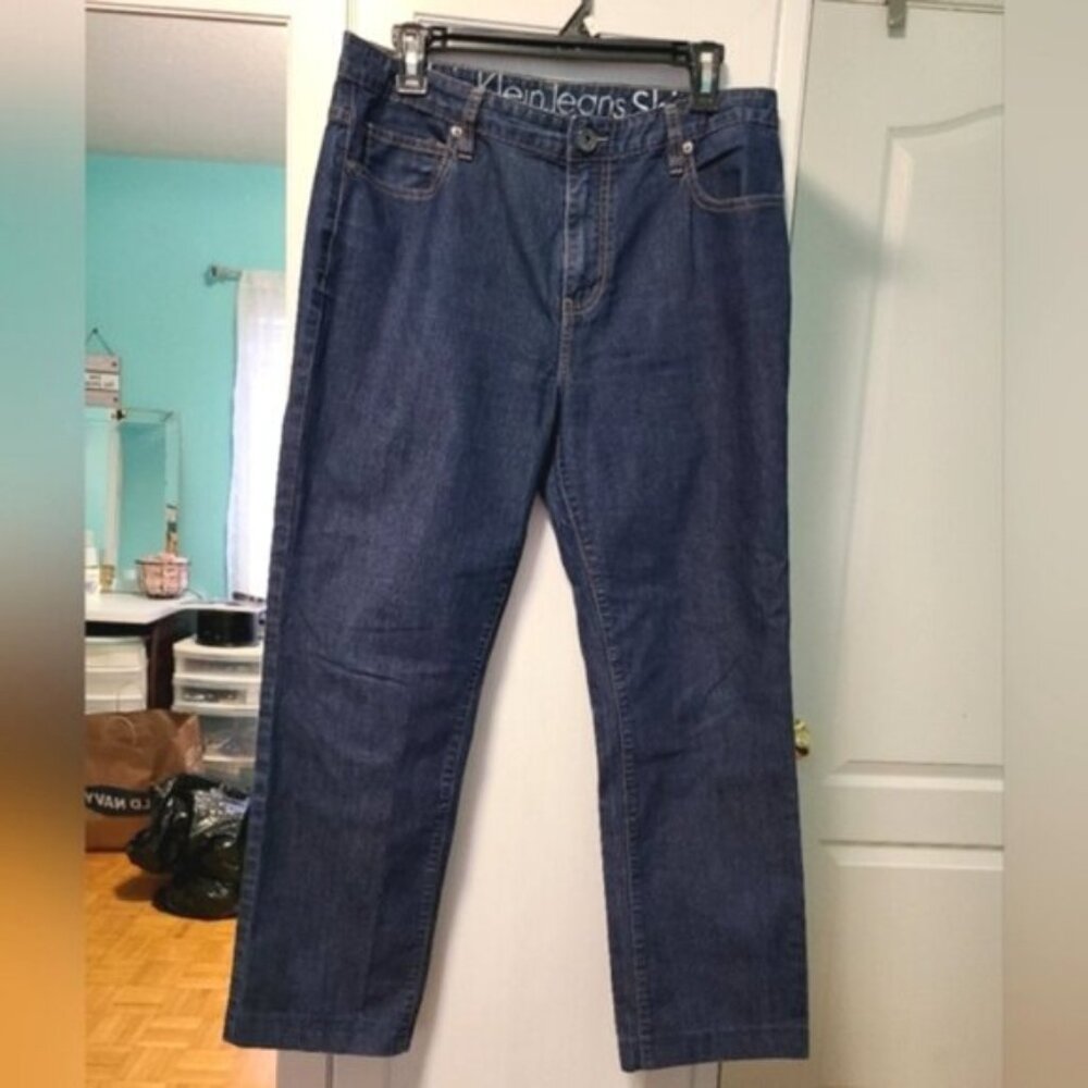 Calvin Klein Skinny Mid Size Pocket Dark Blue Jeans 12